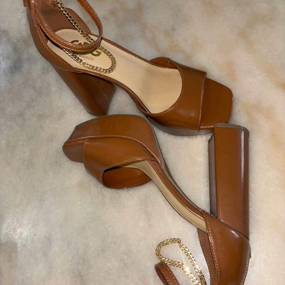 G by Guess Tan Heeled Sandals